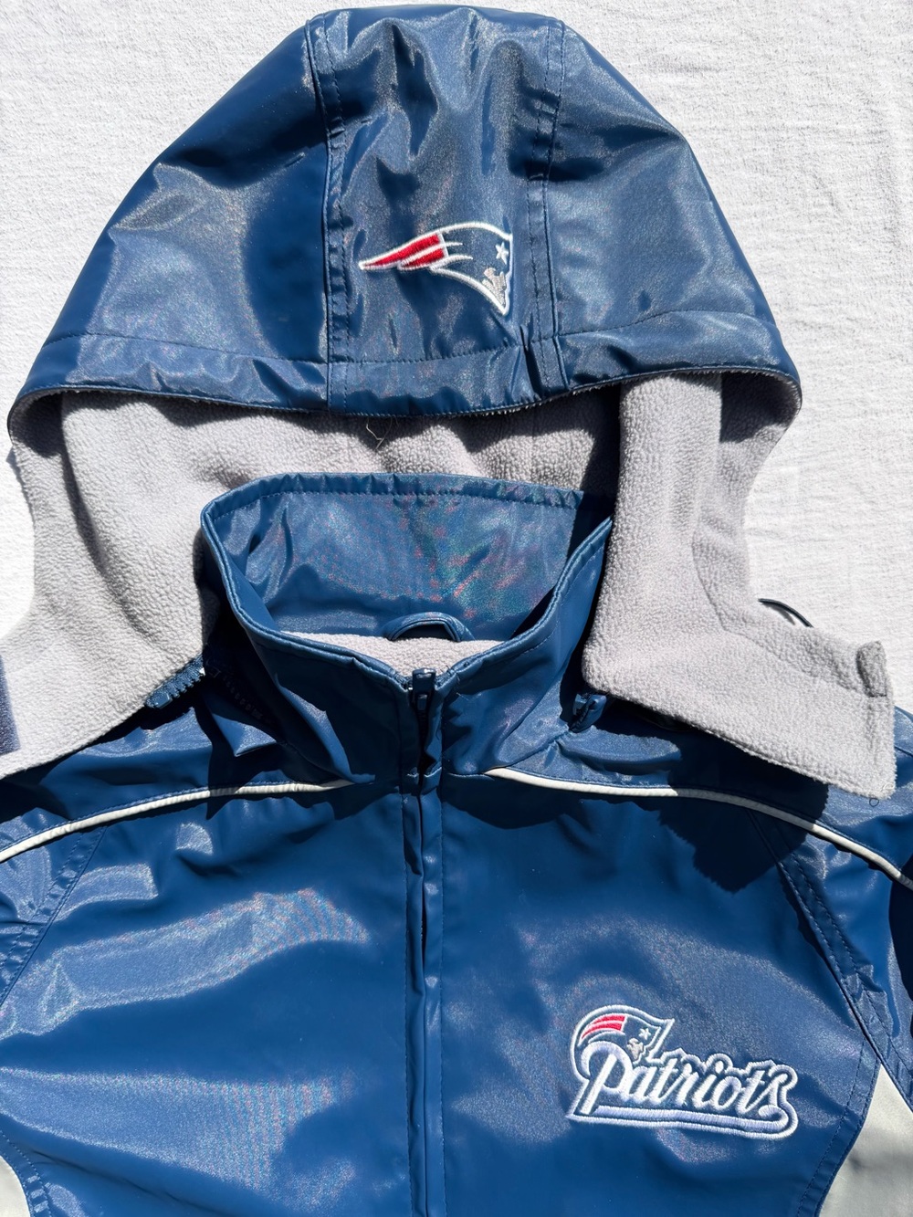 NFL blue women’s Hooded Patriots sport coat